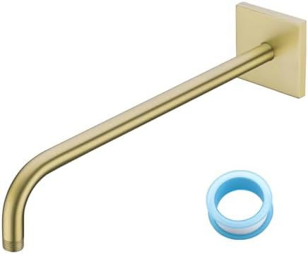 16 Inch Shower Head Extension Arm Wall Mounted Rainfall Extend Pipe Tube Stainless Steel Bathroom Accessories Brushed Gold,SW-91018-16BG-SQ.