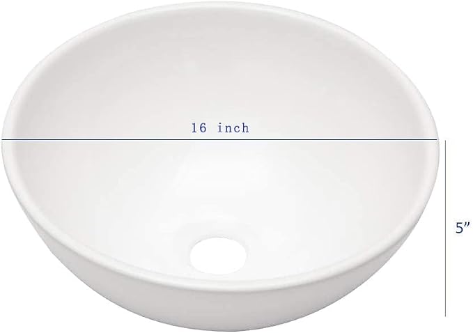 Mocoloo Vessel Sink 16'' x 16'' Bathroom Sink Countertop Small Ceramic Bathroom Sinks White Porcelain Vanity Bowl Above Counter Art Basin