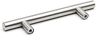 homdiy 96mm Cabinet Handles Drawer Pulls - HD201SN Cabinet Hardware Brushed Nickel Cabinet Pulls 100 Pack Modern Cupboard Handles for Kitchen Cabinets