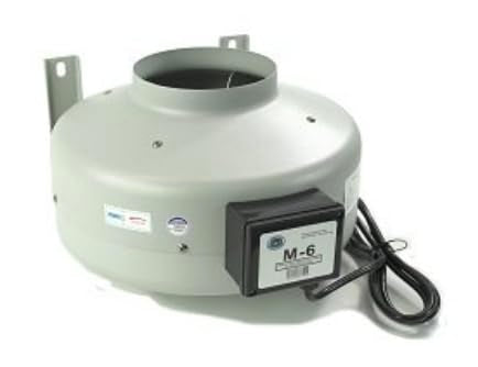 Tjernlund M-6 Metal Inline Duct Booster Fan for Ventilation, 6 in, 460 CFM | 6 in metal inline duct fan delivers 460 CFM for quiet bathroom, spa, grow room, radon and other high-moisture applications.