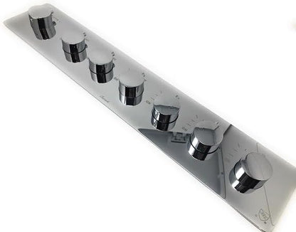 CASCADA 23"x31" LED Shower System with Handheld Shower | 6 Functions (Rainfall, Waterfall, Curtain, Misty, Body Jets & Handheld) | 7 Knob Valve (Non Music, Polished Stainless Steel)