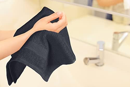 Belizzi Home Ultra Soft 6-Piece Hand Towel Set 16x28-100% Ringspun Cotton - Durable & Highly Absorbent Hand Towels - Ideal for use in Bathroom, Kitchen, Gym, Spa & General Cleaning - Charcoal Grey