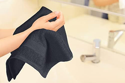 Belizzi Home Ultra Soft 6-Piece Hand Towel Set 16x28-100% Ringspun Cotton - Durable & Highly Absorbent Hand Towels - Ideal for use in Bathroom, Kitchen, Gym, Spa & General Cleaning - Charcoal Grey