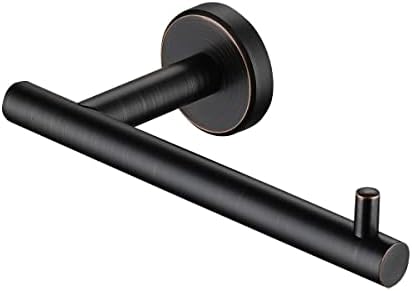JQK Toilet Paper Holder Oil Rubbed Bronze, 5 Inch 304 Stainless Steel Thick 0.8mm Tissue Paper Dispenser for Bathroom, Hold Mega Rolls Wall Mount, TPH100-ORB