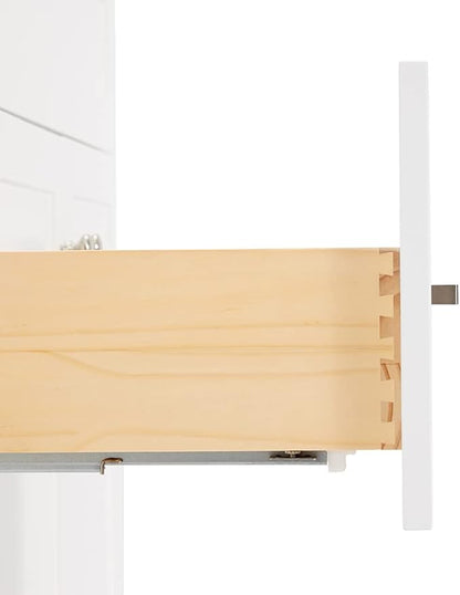 ARIEL Hamlet 72-inch Bathroom Vanity with Sink,Solid Wood, 1.5-inch Pure White Quartz Countertop & Backsplash, Double Rectangular Porcelain Sink, 4 Soft Closing Doors, 3 Dovetail Drawers, White