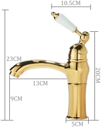 Vintage Brass Single Handle Bathroom Faucet - Gold Hot & Cold Mixer Sink Tap, 1 Hole Design, Retro Style, Ideal for Kitchen & Bathroom Decor