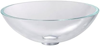 Kraus GV-100-CH Crystal Clear Glass Vessel Sink with PU-MR, Chrome