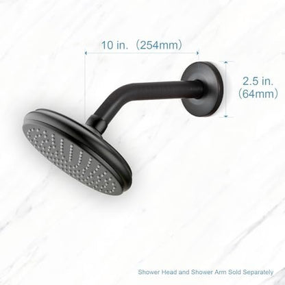 OFFO Shower Arm with Flange, 10 in Oil Rubbed Bronze Wall Mount Replacement Angle Shower Head Arm Wall-Mounted For Fixed Shower Head & Handheld Showerhead
