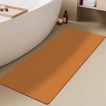 TYUU Thin Bath Mat Runner, Bathroom Rugs Non Slip Washable, 17x59 Orange