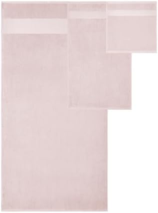 Modern Threads Allie 6-Piece 100% Cotton Towel Set – Jacquard Floral Border – Includes 2 Bath Towels, 2 Hand Towels, 2 Washcloths – Absorbent, Quick Dry, Soft & Durable – Blush Pink