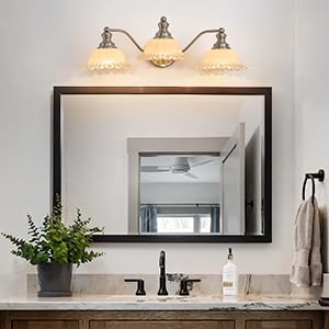 Brushed Nickel Bathroom Vanity Light White 3 Light