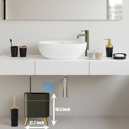 Black Bathroom Accessories Set - Black and Gold Bathroom Decor Plastic