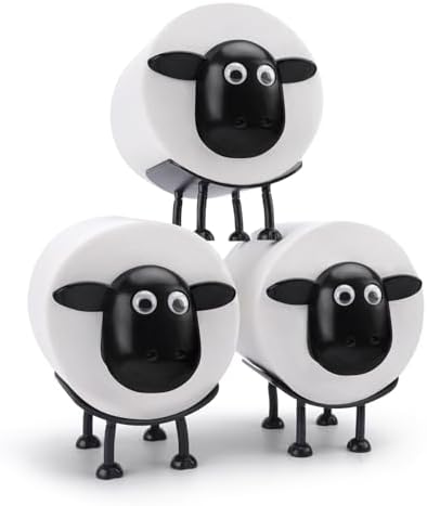 Sheep Toilet Paper Roll Holder, Tissue Paper Storage Stand, 3D Printed Black Sheep Loo Roll Holder, Wall Mount Tissue Basket for Bathroom, Fun Housewarming Gift & Bathroom Decor (3)