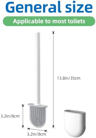 Silicone Toilet Brush,Toilet Bowl Brush,Toilet Brush and Holder Set,Rv Toilet Cleaner Brush Wall Mounted for Bathroom，RV Travel Trailers and Campers