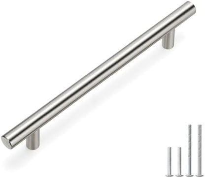 homdiy Cabinet Handles Brushed Nickel Drawer Pulls - 6-1/4in Hole Centers Kitchen Cabinet Handles Modern Cabinet Hardware for Dresser Drawers