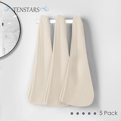 TENSTARS Hair Towel Wrap for All Hair Types, 5 Pack Microfiber Turban