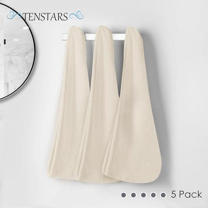 TENSTARS Hair Towel Wrap for All Hair Types, 5 Pack Microfiber Turban