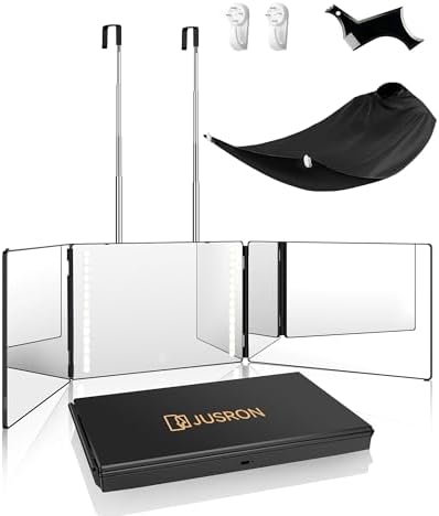 JUSRON 360 Viewing Angle Self Hair Cutting Mirror Shower Mirror