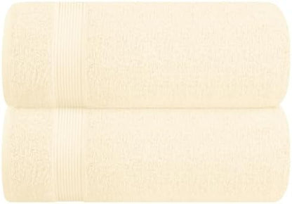 Belizzi Home Cotton 2 Pack Oversized Bath Sheet 35x70, Large Bath Sheet, Ultra Soft, Absorbent, Compact, Eco-Friendly, Recyclable, Quick Drying and Lightweight Towel - Ivory