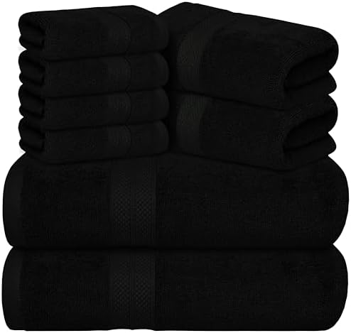 Avalon Towels Black Bath Towels, Black Towel Set, 8pc