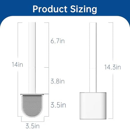 RV Toilet Brush, Grey Toilet Brush Silicone Won't Damage Toilets, Wall Mounted Toilet Brush-Anti-Roll, Anti-Drip Design, Suitable for RV Travel Trailers and Campers, Made by RVers for RVers