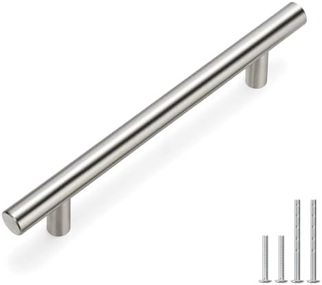 homdiy 500 Pack Cabine Handles Brushed Nickel Drawer Pulls - HD201SNB Cabinet Hardware 4.5in Hole Centers Cabinet Pulls for Kitchen Cabinets