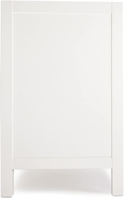 ARIEL Cambridge 36-inch Bathroom Vanity Base Cabinet,Solid Wood, 2 Soft Closing Doors, 5 Dovetail Drawers, White