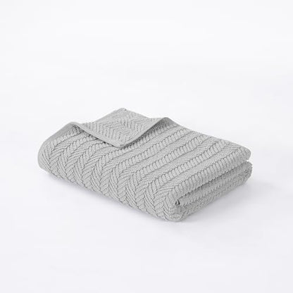 Modern Threads Otis 6-Piece 100% Cotton Towel Set – Zero Twist Jacquard Chevron – Includes 2 Bath Towels, 2 Hand Towels, 2 Washcloths – Absorbent, Quick Dry, Soft & Durable – Gray