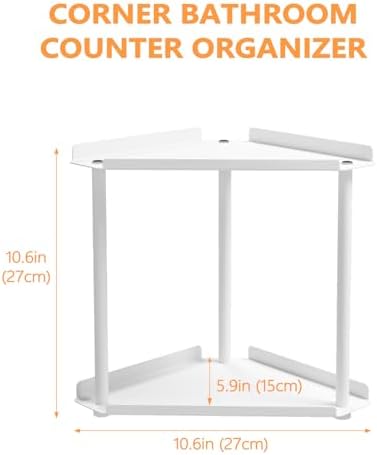 FLE Corner Bathroom Counter Organizer, Bathroom Organizer Countertop White
