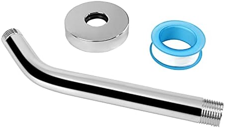 NearMoon Shower Arm with Flange, Made of 304 Stainless Steel Shower Extension Extender Pipe, Wall-Mounted for Fixed Bathroom Showerhead, Never Rust (10 Inch, Chrome Finish)