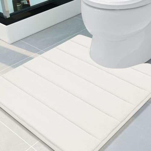 Buganda Memory Foam U-Shaped Toilet Rugs 24 x 20, Absorbent Bathroom mat