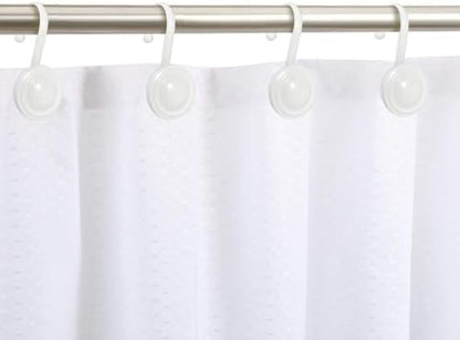CHICTIE White Shower Curtain Hooks Rings, Decorative Shower Hook for Shower Curtain, Rustproof Modern Shower Rings Hangers for Bathroom Curtains Rods, Set of 12