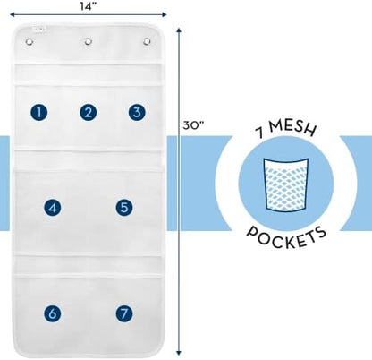 S&T INC. Shower Organizer and Caddy, 2 Pack, 14" x 30", White