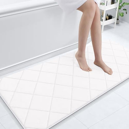 OLANLY Memory Foam Bath Mat 70x24, Ultra Soft and Absorbent Bathroom Rugs