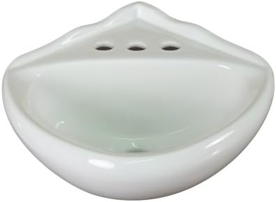 White Ceramic Wall Hung Corner Sink, Wall Mounted Bathroom Sink with Concealed Round Overflow, 16.5" x 15" Modern Style Small Sink with Single Faucet Hole