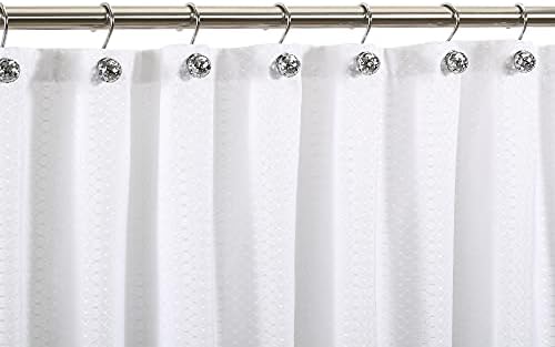 Chictie Silver Shower Curtain Hooks - Oil Rubbed Chrome Decorative Shower Curtain Rings,Set of 12 Bling Metal Rustproof Shower Hangers for Bathroom Curtains Rods Hollow Ball Design
