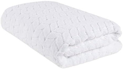 BAGNO MILANO Turkish Cotton Bath Towels, Hand Towels - Soft Plush Jacquard Collection Luxury Towels Set (White, Bath Sheet 35x70)