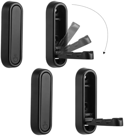 Foldable Wall Hook, Black, 4 Pack, Screw Mounted, Heavy Duty Coat Hooks