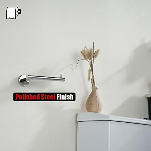 JQK Chrome Toilet Paper Holder, 5 Inch 304 Stainless Steel Thick 8mm Tissue Paper Dispenser for Bathroom, Hold Mega Rolls, Polished Chrome Wall Mount 2 Pack, TPH100-CH-P2