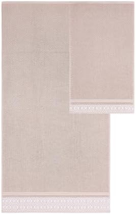 Modern Threads Astra 6-Piece 100% Cotton Towel Set – Jacquard Geometric Pattern – Includes 2 Bath Towels, 2 Hand Towels, 2 Washcloths – Absorbent, Quick Dry, Soft & Durable – Blush Pink