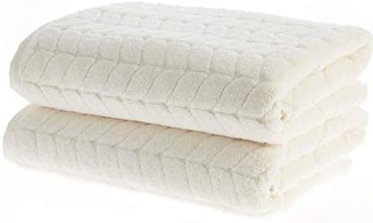 BAGNO MILANO Turkish Cotton Bath Towels, Hand Towels - Soft Plush Jacquard Collection - Highly Absorbent Towel Set (Cream, 6 pcs Towel Set)