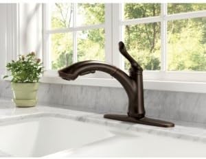 Delta Faucet Linden Single-Handle Kitchen Sink Faucet with Pull Out Sprayer, Chrome 4353-DST, BIG