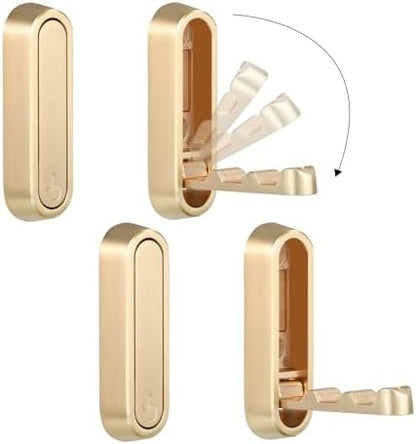 Foldable Wall Hook, Gold, 4 Pack, Screw Mounted, Heavy Duty Coat Hooks