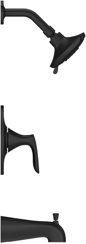 Pfister Weller Tub and Shower Trim Kit (Valve Sold Separately), Single Handle, Matte Black Finish, LG898WRB
