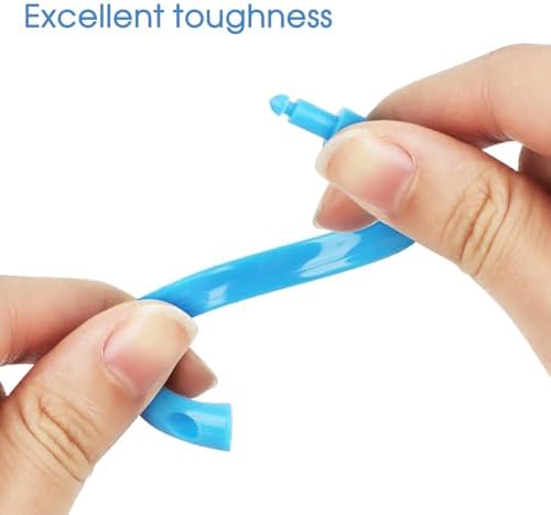 Light Blue Shower Curtain Hooks - 12 Pcs Circular Plastic Shower Curtain Rings for Bathroom - O Shaped Sky Blue Shower Hooks Rings for Shower Curtain Rod