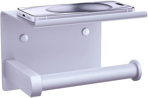 Toilet Paper Holder with Shelf Wall Mounted Toilet Paper Roll Dispenser