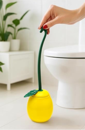 Deep & Sturdy Toilet Bowl Brush with Holder - Pear Bowl Brush - Durable Scrubbing - Toilet Cleaners - Household Essentials - Bathroom Cleaner - Cleaning Supplies - Household Supplies