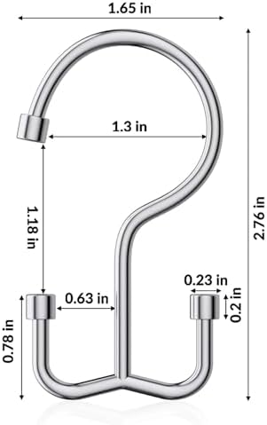 Goowin Shower Curtain Hooks, Shower Curtain Rings, Durable Rust Proof Shower Curtain Hangers, Shower Rings for Curtain, Double Glide Shower Hooks for Shower Curtain, Chrome, 24 Pack-Cylinders