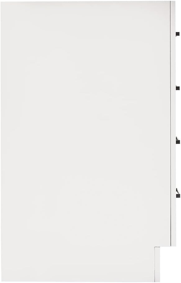 ARIEL Hepburn 42-inch Bathroom Vanity Base Cabinet,Solid Wood, 2 Soft Closing Doors, 5 Dovetail Drawers, White