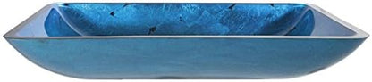 Kraus Irruption Blue Rectangular Glass Vessel Bathroom Sink with PU Chrome